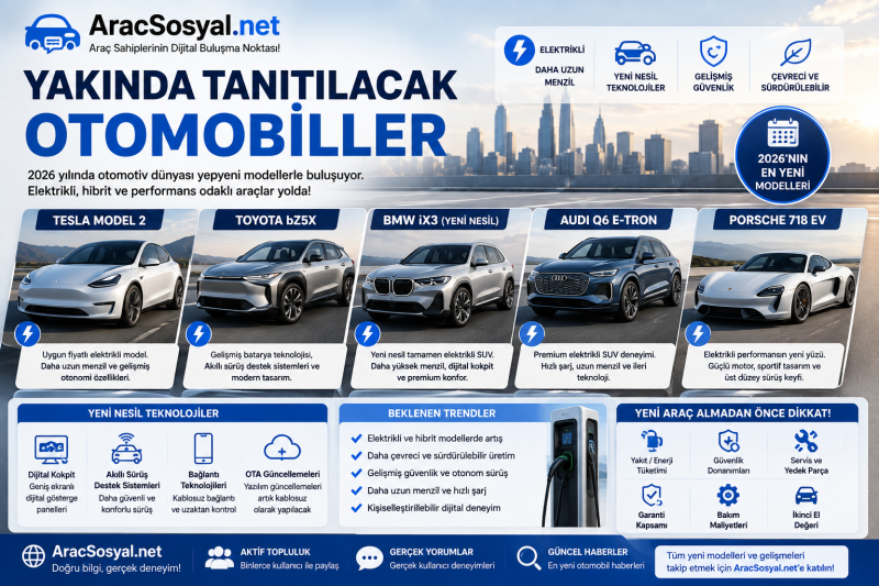 Yakında Tanıtılacak Otomobiller | 2026'nın Merakla Beklenen Yeni Modelleri