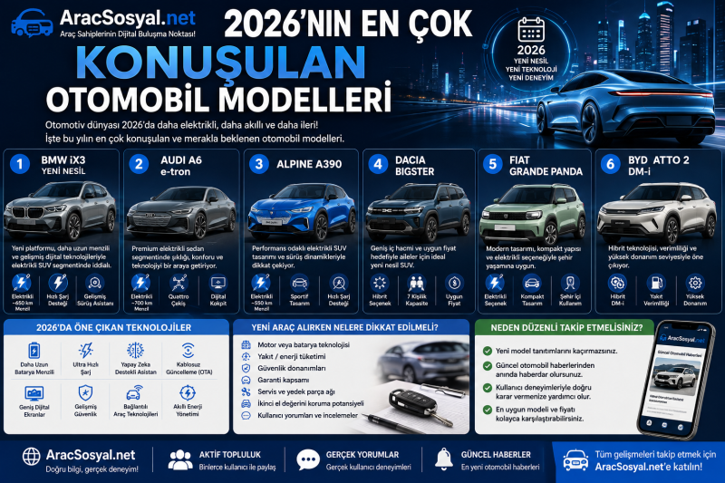 2026'nın En Çok Konuşulan Otomobil Modelleri | Yeni Nesil Otomobiller